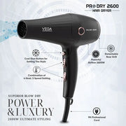 VEGA PROFESSIONAL Pro Dry 2600 WATTS Hair Dryer - VPPHD-11