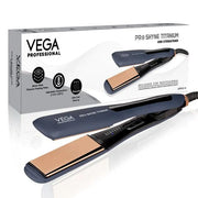 Vega Professional Pro-Shyne Titanium Hair Straightener with 38mm wide Rose Gold Titanium Floating Plates for Enhanced Shine - VPPHS-14