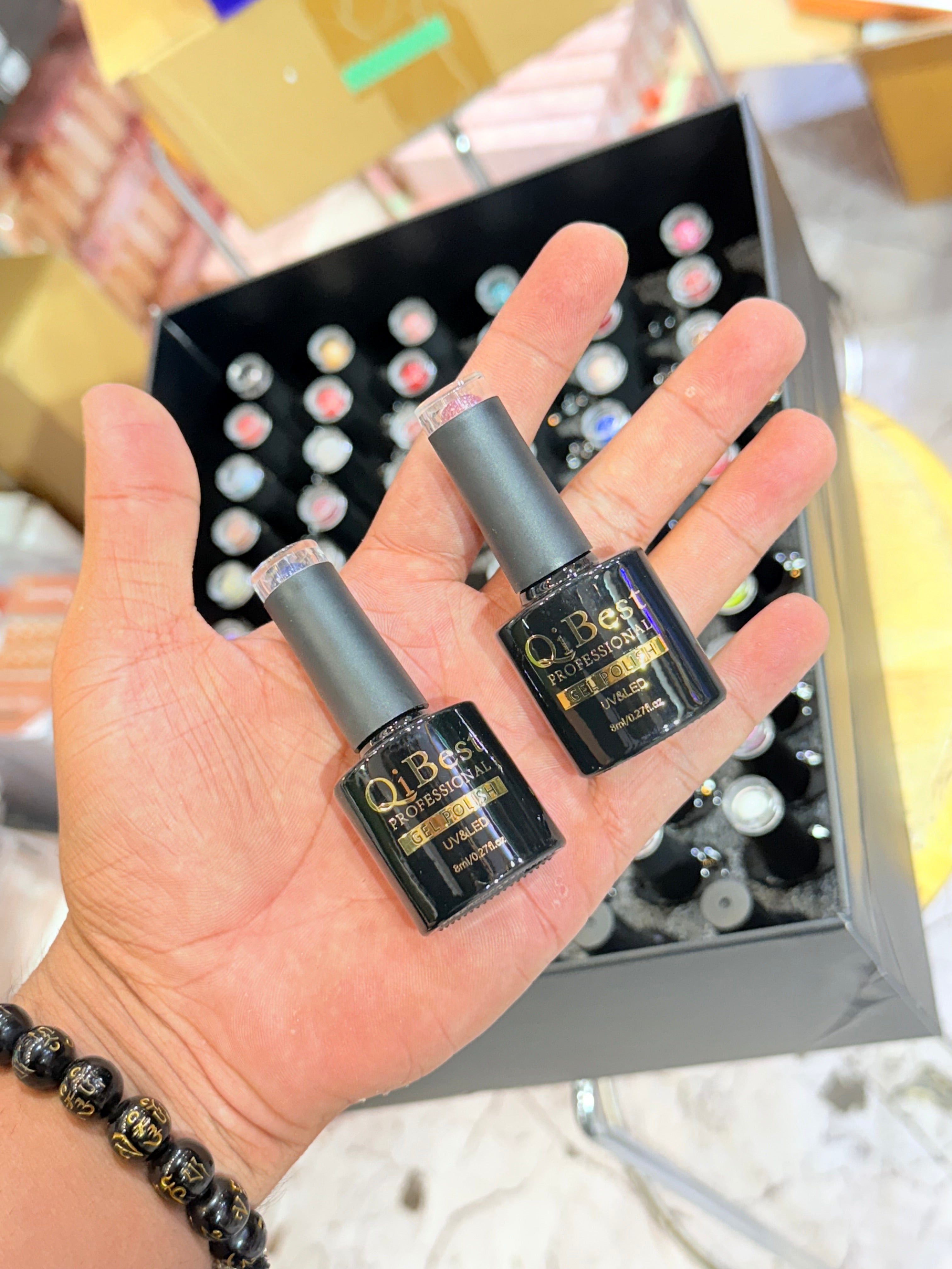 NEW QIBEST 66PCS Gel Nail Polish Set with Base Glossy Matte and Glitter Top Coat Gel Polish -HAPPY DIWALI (Copy)