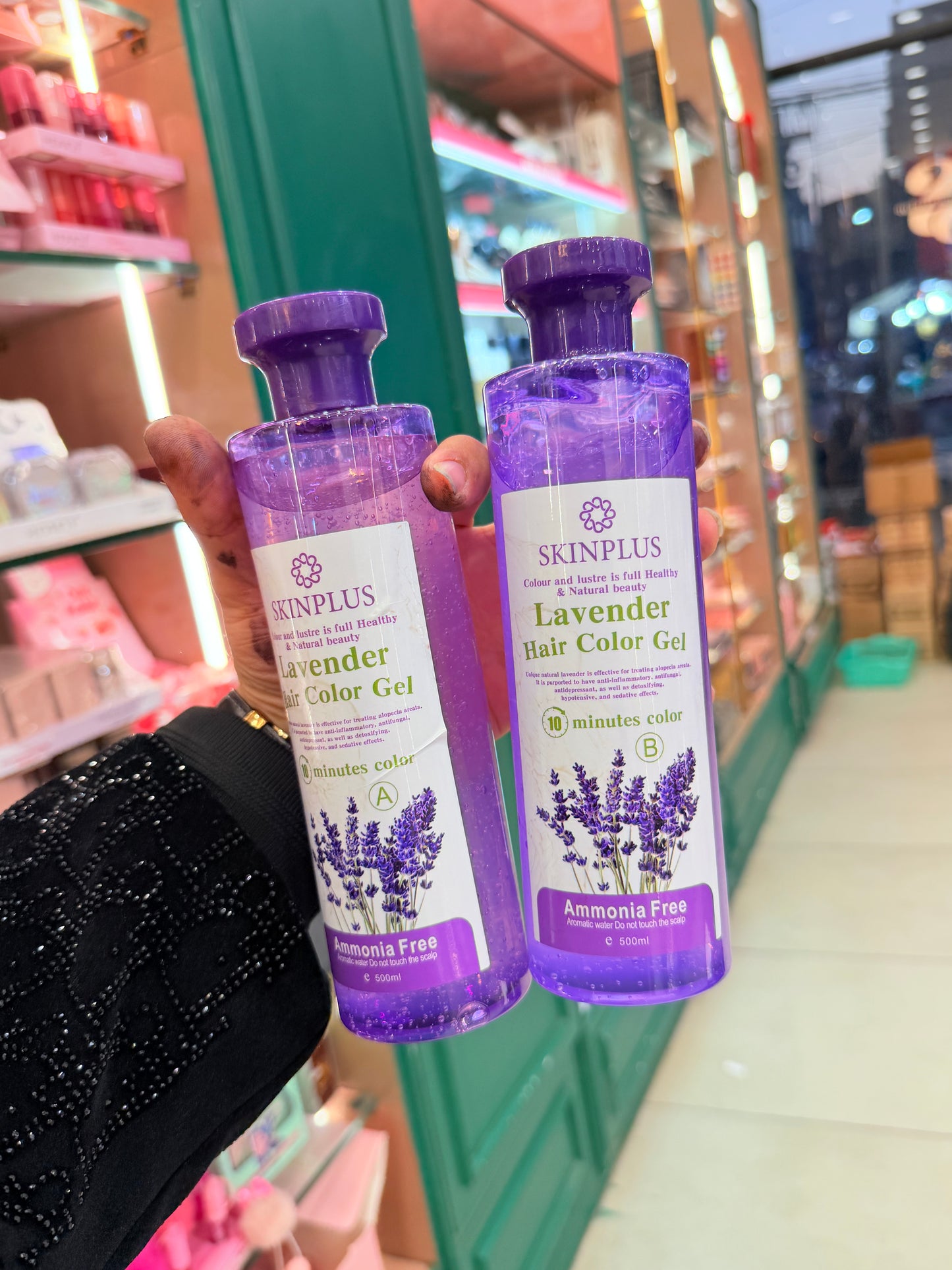 NEW SKINPLUS LAVENDER HAIR COLOR - NATURAL BLACK - DIES YOUR HAIR AND BEARD NOT YOUR SCALP