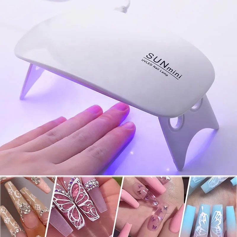 6W LED UV Nail Polish Dryer, Mini Foldable Nail Lamp, Nail Polish Dryer Curing Lamp Light Portable, Gel Based Nail Polish For All Kind Of Nail Paints (Multi-Color)