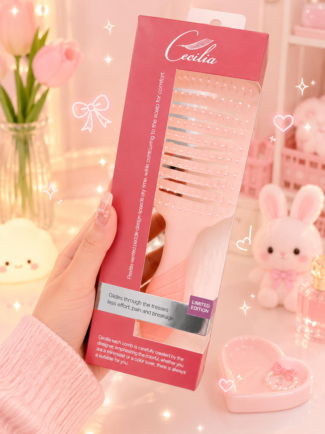 🌸 Cecilia Limited Edition Detangling Hair Brush