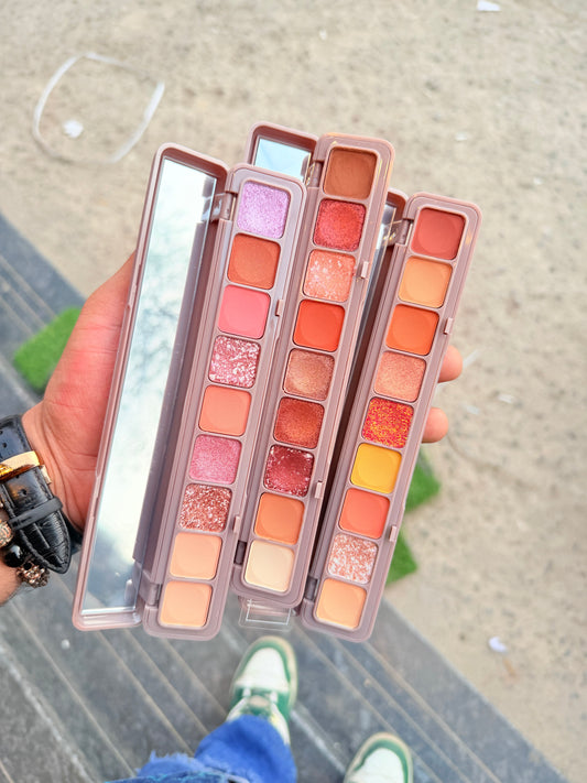 Korean Mini Eyeshadow Palette Set – 24 Shades (Matte, Shimmer & Glitter) | Set of 3 – ₹499