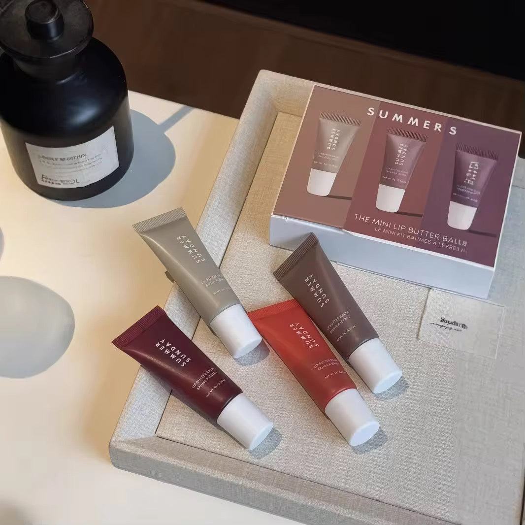 Summer Sunday Mini Neutrals Lip Butter Balm Set (Pack of 4)