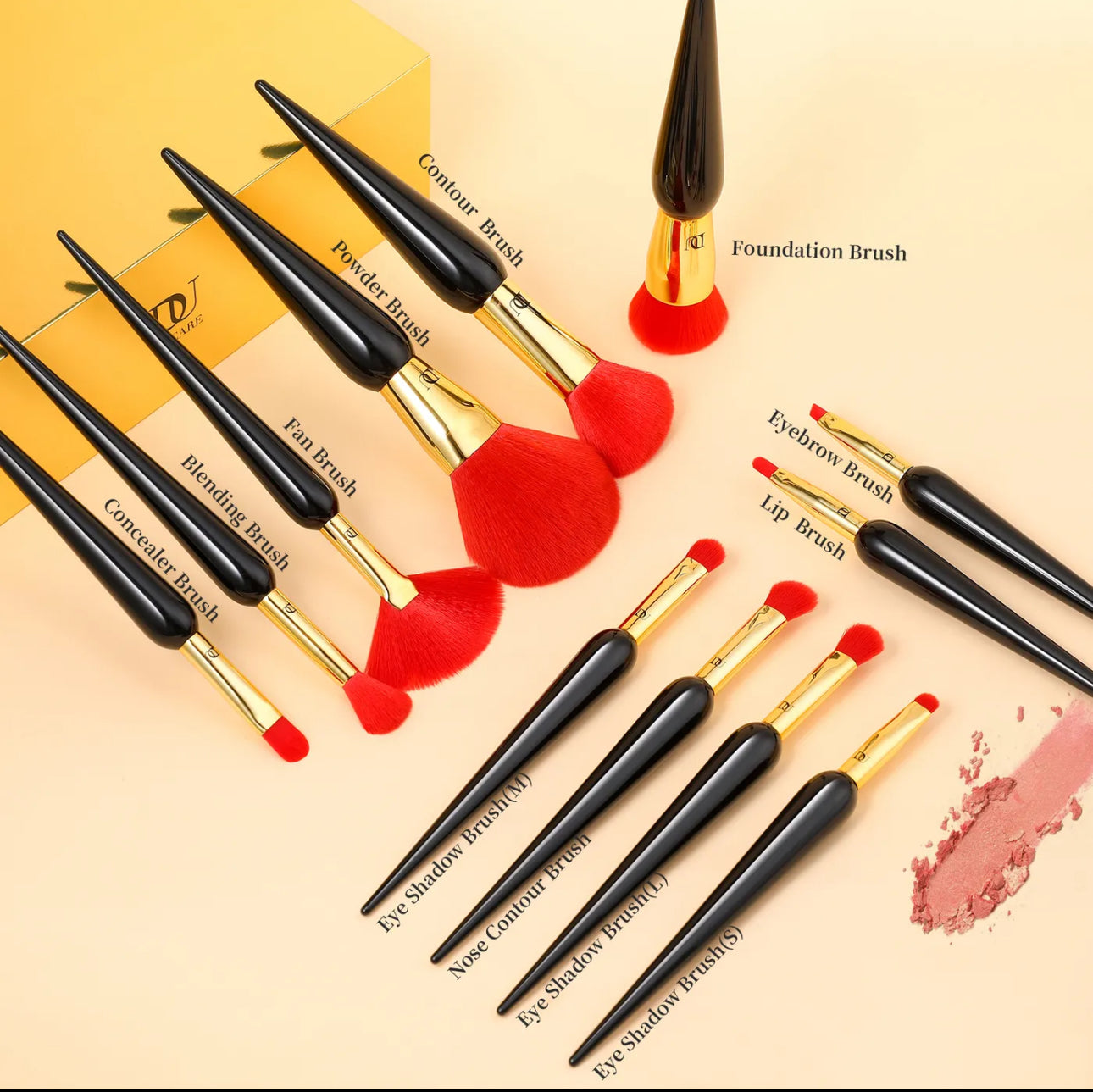 DuCare Queen Series 14pcs Professional Brush Set