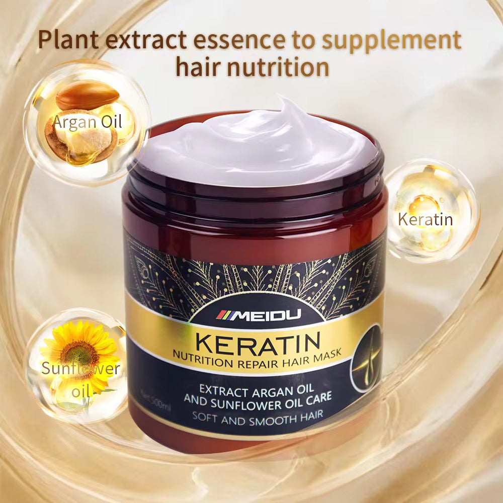 MEIDU Japanese Formula Keratin Hair Mask 500ml | Controls Breakage, Boosts Shine & Repairs Split Ends | One Wash Visible Results | Limited Stock