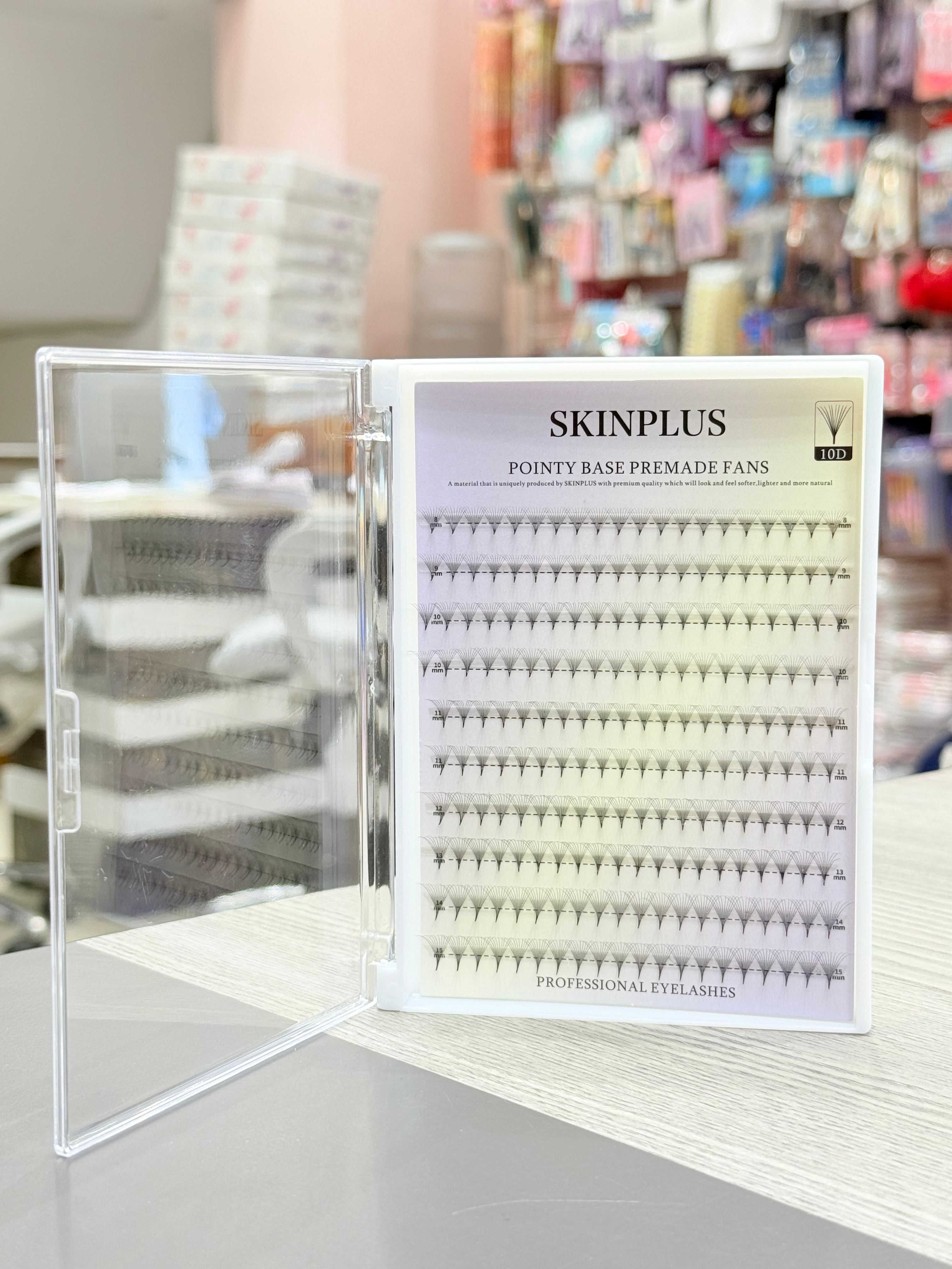 SKINPLUS Pointy Base Premade Fans 10D Professional Eyelashes – Soft & Lightweight Lash Extensions