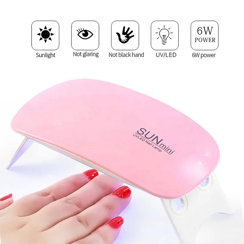 6W LED UV Nail Polish Dryer, Mini Foldable Nail Lamp, Nail Polish Dryer Curing Lamp Light Portable, Gel Based Nail Polish For All Kind Of Nail Paints (Multi-Color)