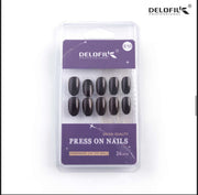 Delofil Premium CAT EYE Nails (Salon Like Nails) 24 Nails in box | Nail Buffer |Glue tabs Included - E10