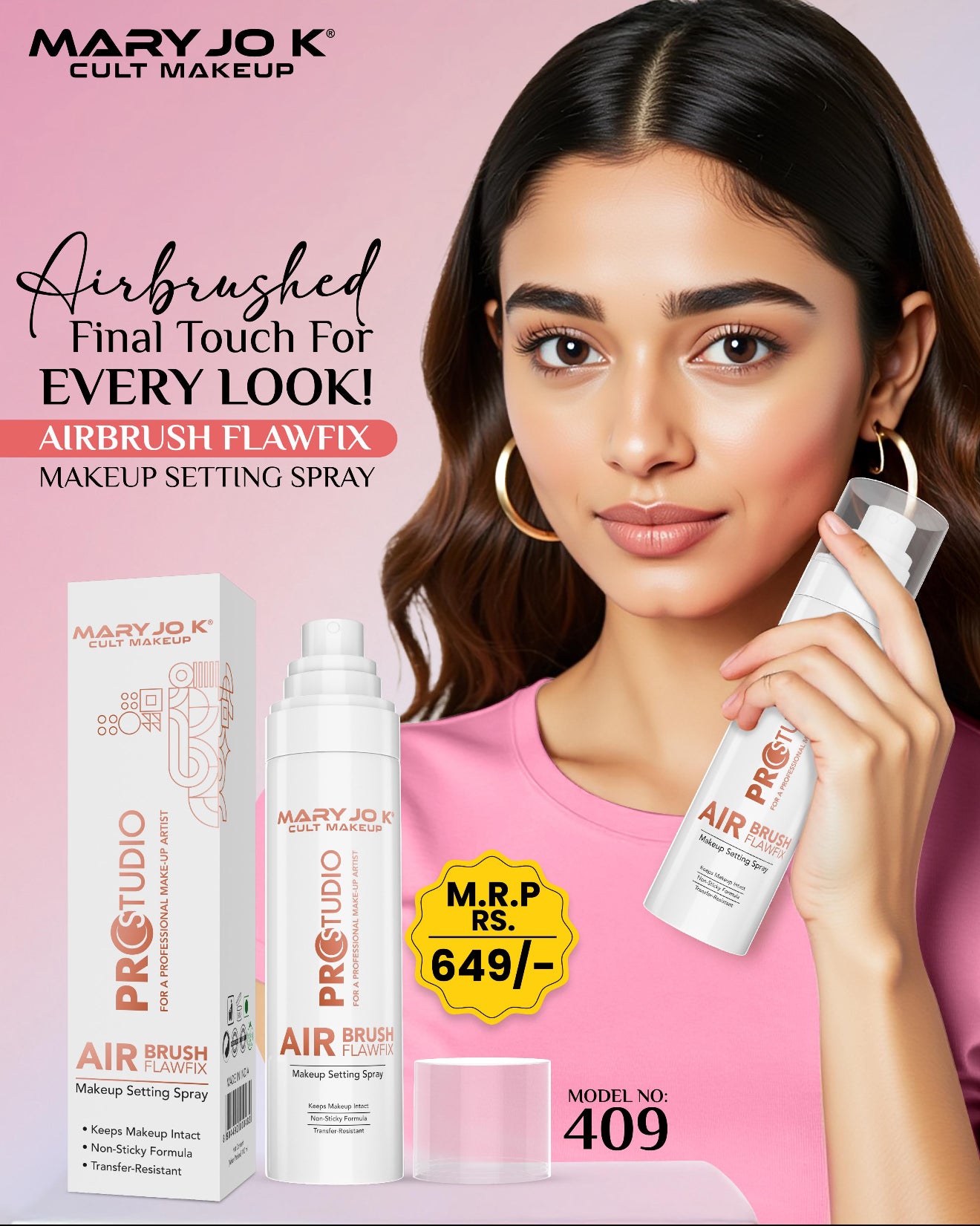 💨 Mary Jo K Airbrush FlawFix Makeup Setting Spray – Pro Studio Finish