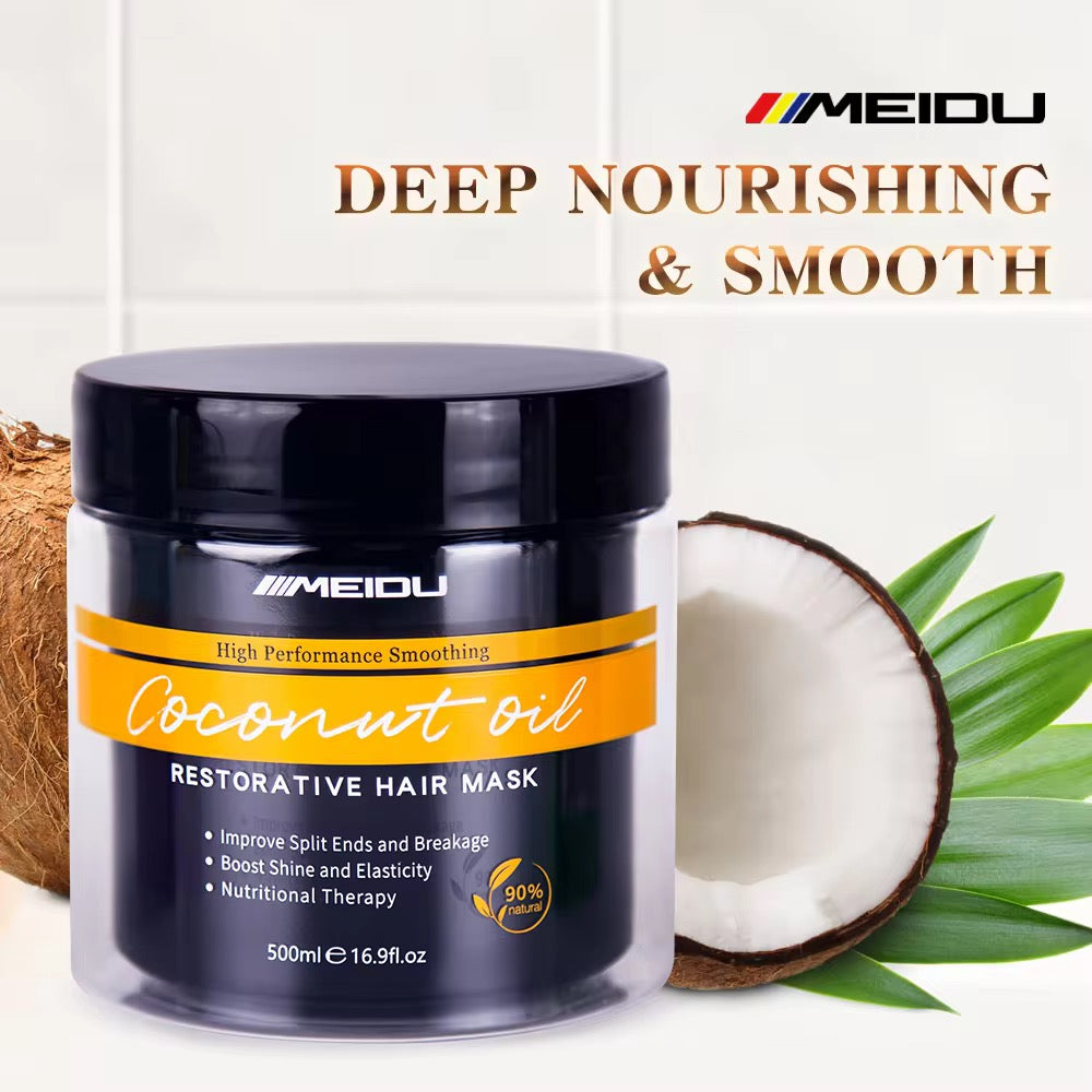 MEIDU Japanese Formula Coconut Oil Hair Mask 500ml | Controls Breakage, Boosts Shine & Repairs Split Ends | Results Guaranteed | Limited Stock
