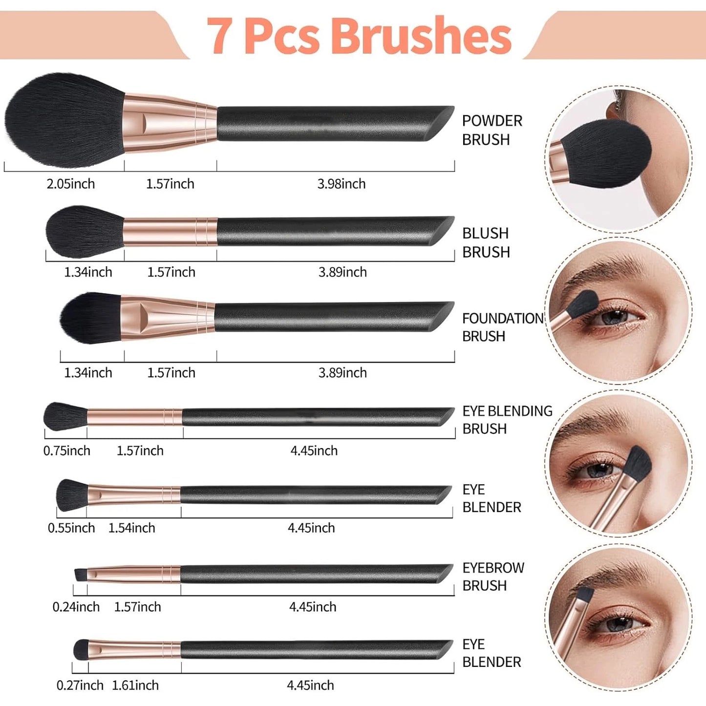 Maange 7pc Pro Brush Set (High Quality)