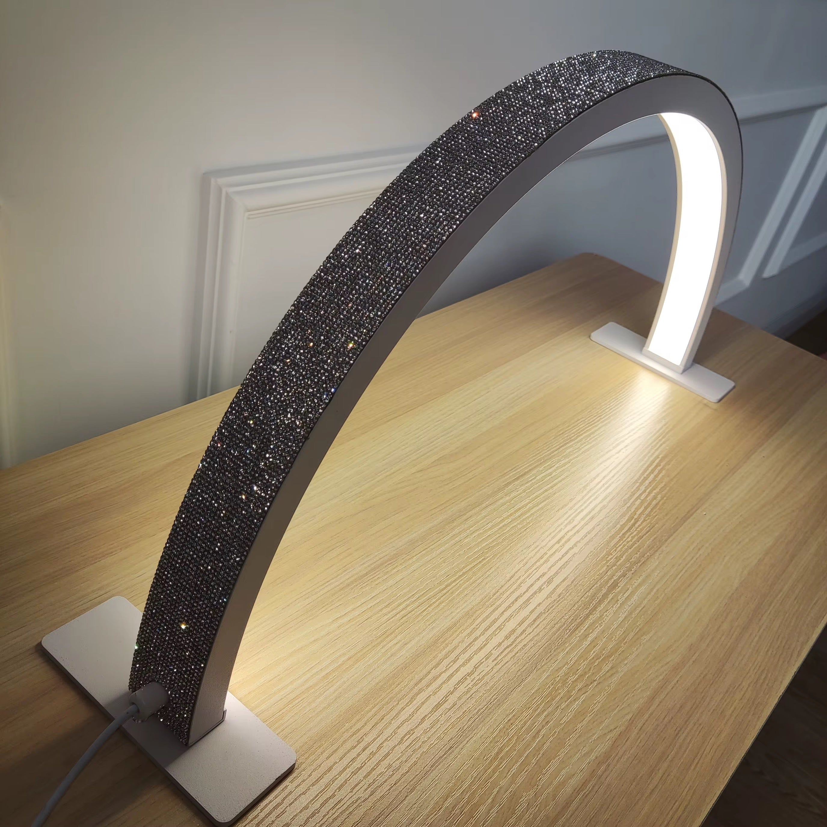 Moon Lamp Luxury Arch Nail Desk Lamp with Diamond Sparkle Finish 75cms