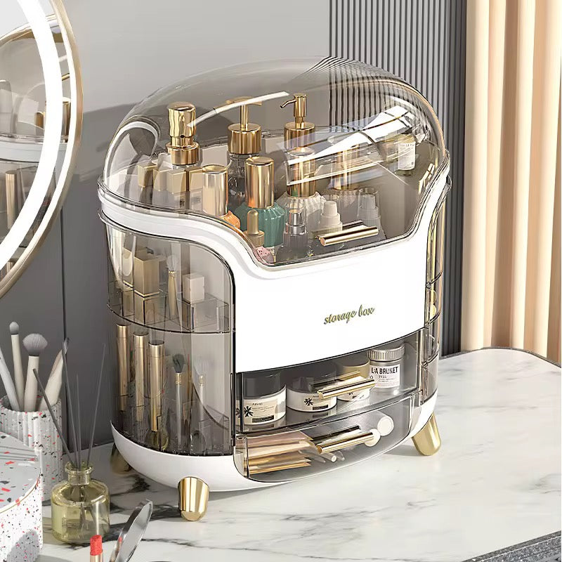 Luxury Multi-Layer Makeup & Skincare Storage Box (ONLY PINK COLOR AS IN VIDEO)– Large Capacity with 360° Partition Organizer
