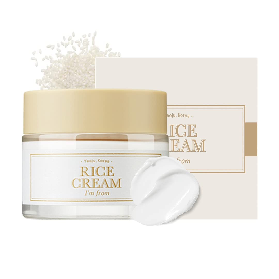 [I'm from] Rice Cream 50g | 41% Rice Bran Essence with Ceramide for a Glowing Look | Improves Moisture Skin Barrier, Nourishes Deeply | Korean Skincare | 100% Vegan | Toxin free