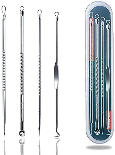Professional Blackhead Remover Tool Kit – 5 in 1 Stainless Steel Pimple & Acne Extractor Set with Case