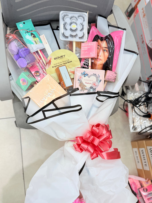 Valentine’s Glam Love Bouquet – Complete Makeup & Glow Gift Hamper - WHITE LOVE