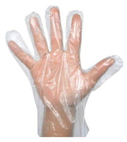 Disposable Plastic Transparent Hand Gloves for Kitchen, Restaurant, Cooking, House Cleaning, Hair Coloring | Food Serving Gloves(Box of 100Pcs)