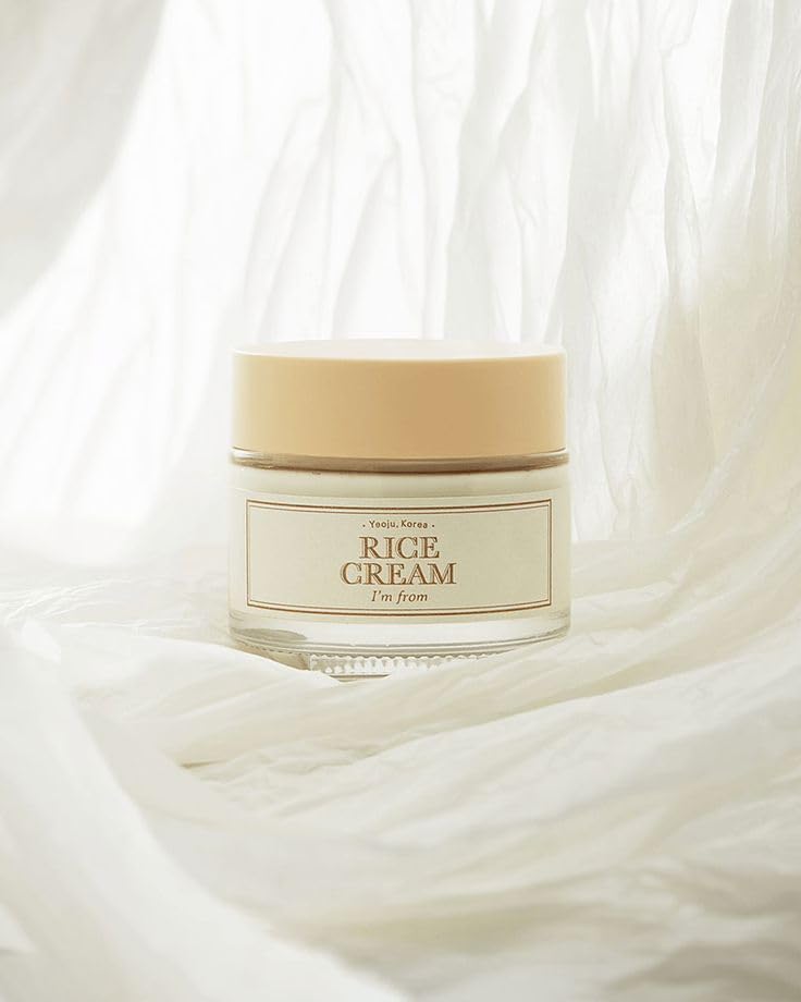 [I'm from] Rice Cream 50g | 41% Rice Bran Essence with Ceramide for a Glowing Look | Improves Moisture Skin Barrier, Nourishes Deeply | Korean Skincare | 100% Vegan | Toxin free