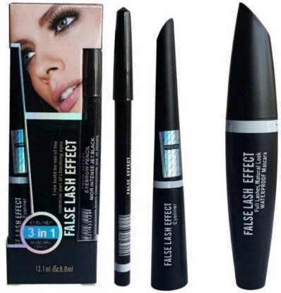 3 in 1 Combo of Waterproof Eyeliner, Mascara & Kajal