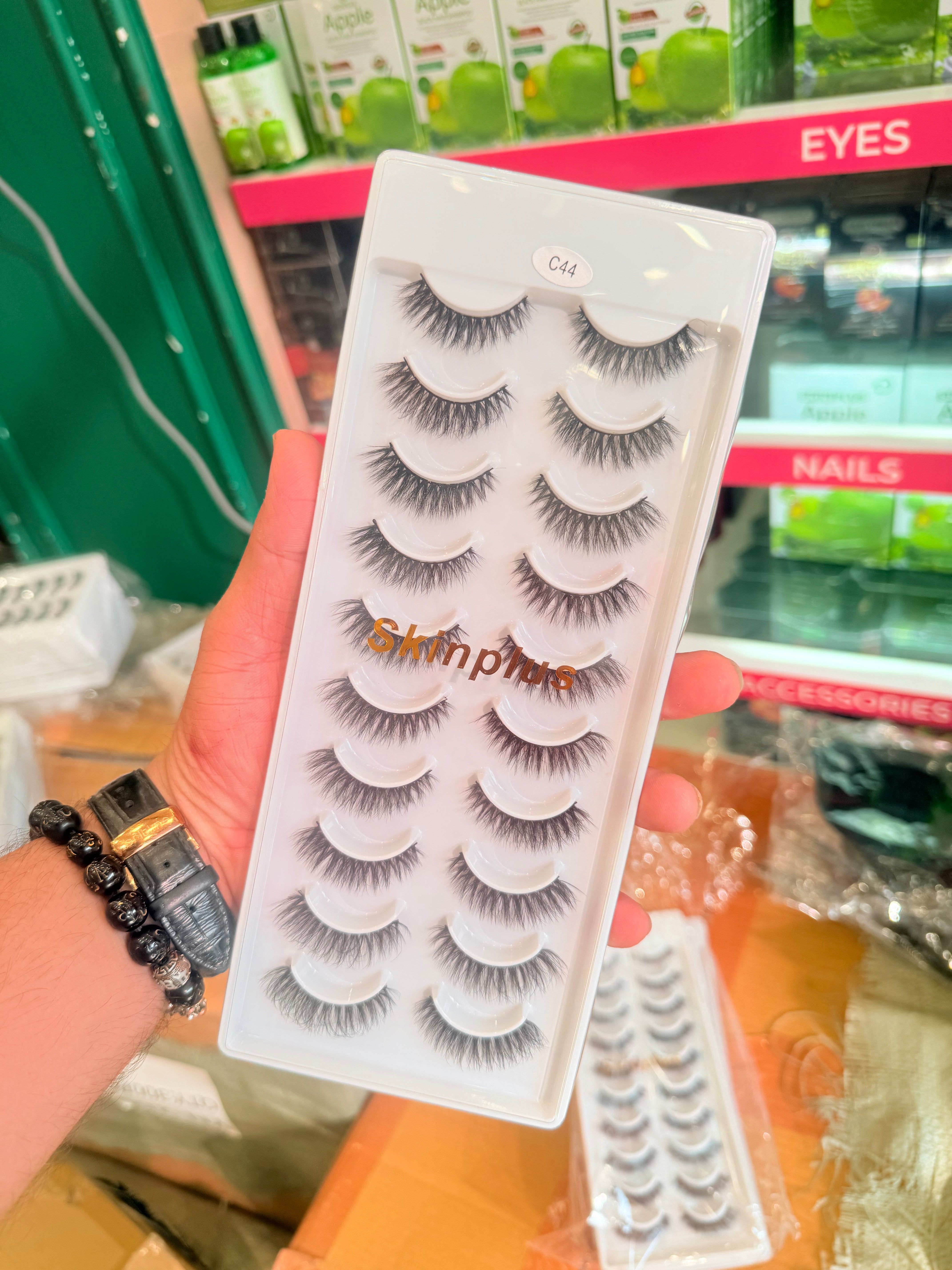 Skinplus 3D Mink False Eyelashes Set – 10 Pairs Premium Fluffy Lash Collection