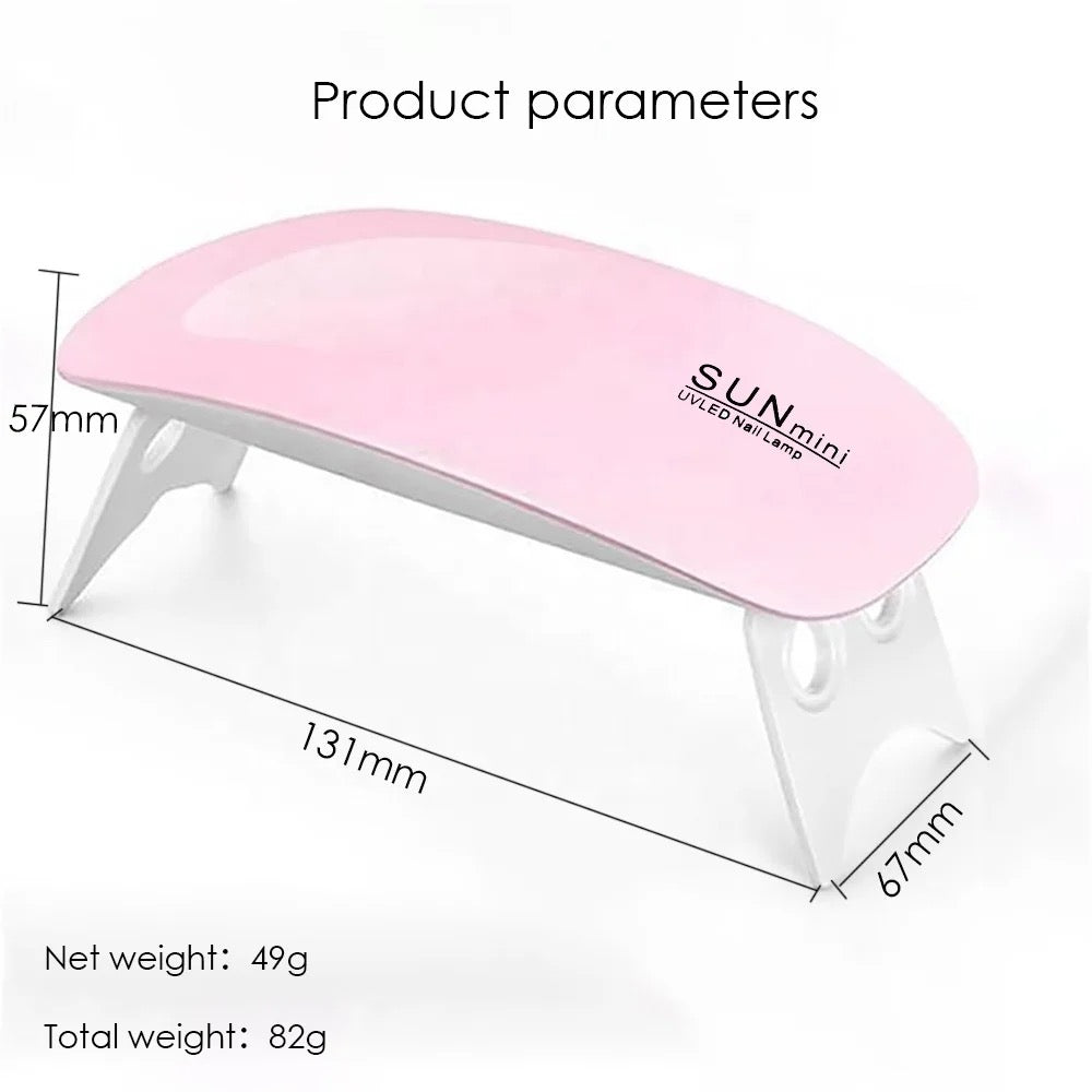 6W LED UV Nail Polish Dryer, Mini Foldable Nail Lamp, Nail Polish Dryer Curing Lamp Light Portable, Gel Based Nail Polish For All Kind Of Nail Paints (Multi-Color)