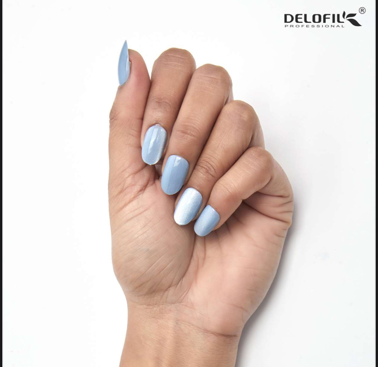 Delofil Premium CAT EYE Nails (Salon Like Nails) 24 Nails in box | Nail Buffer |Glue tabs Included - E19