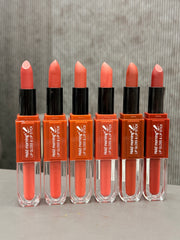 🇰🇷 Korean Velvet Mood Lip Duo – Lipstick & Gloss Set (6 Shades)