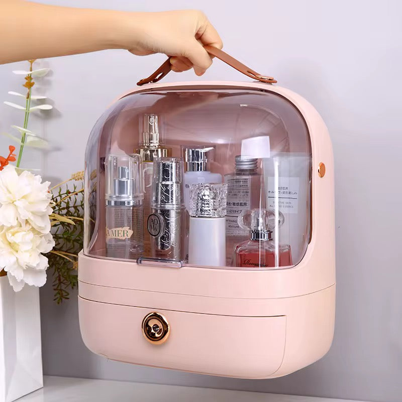 Premium Makeup & Skincare Storage Box with Lock – Portable & Dustproof Organizer