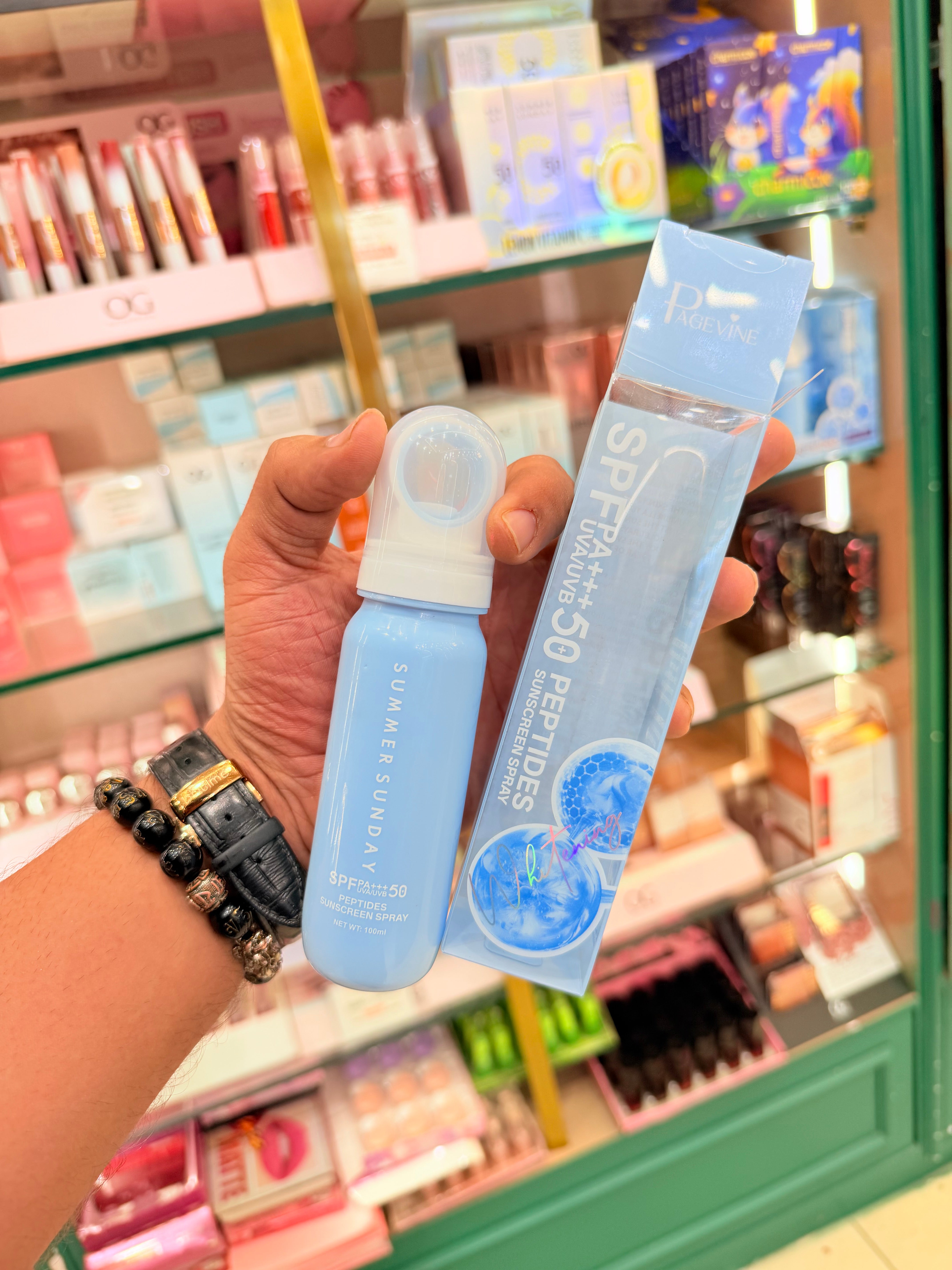 Pagevine Summer Sundae SPF 50+ Peptides Sunscreen Spray – Ultra UV Protection | Limited Stock