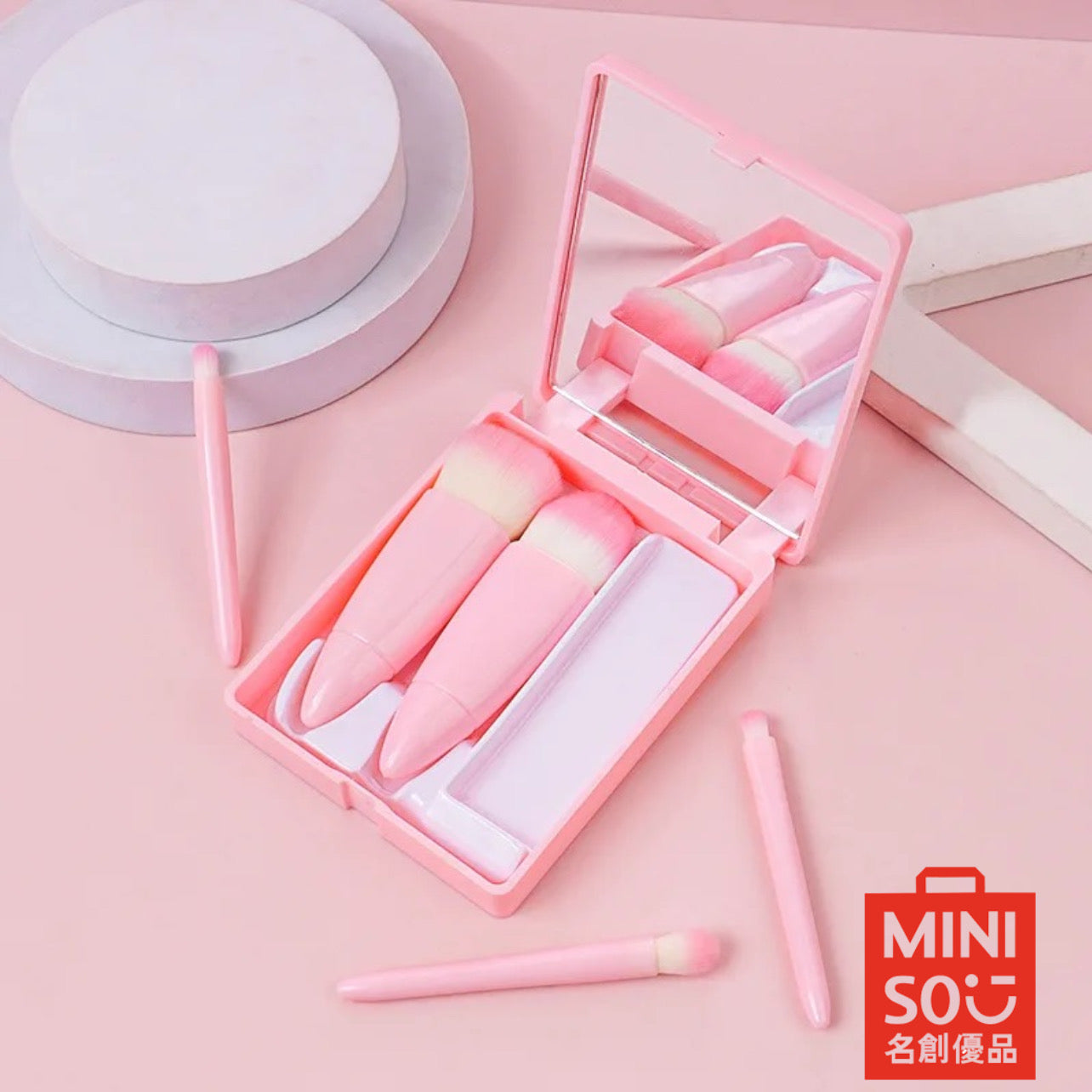 MINI KOREAN 5PCS BRUSH SET WITH MIRROR - RANDOM COLOR - BOGO