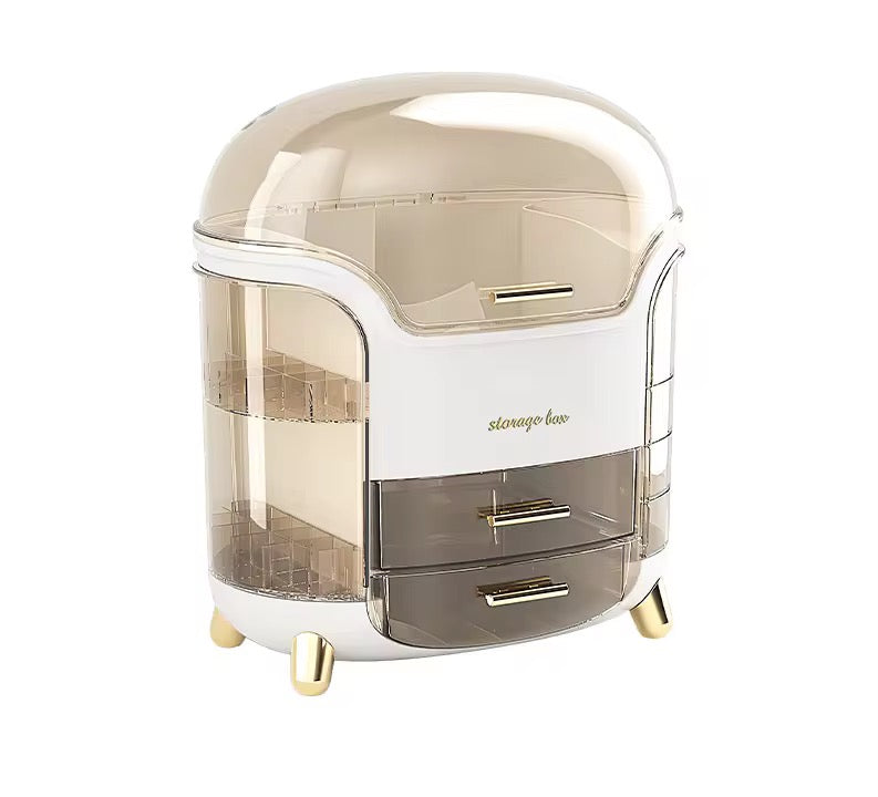 Luxury Multi-Layer Makeup & Skincare Storage Box (ONLY PINK COLOR AS IN VIDEO)– Large Capacity with 360° Partition Organizer