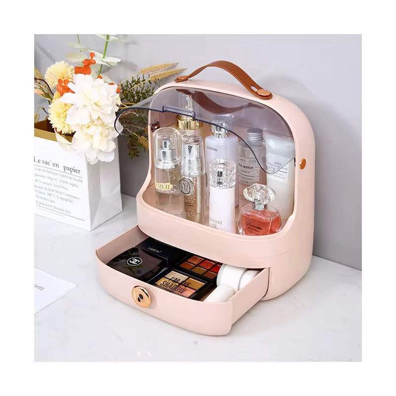 Premium Makeup & Skincare Storage Box with Lock – Portable & Dustproof Organizer