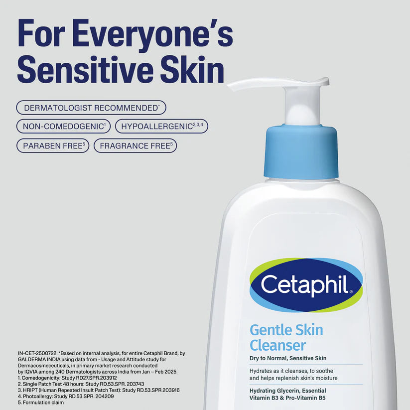 Cetaphil Gentle Skin Cleanser 250ml – Hydrating Face Wash for Dry to Normal & Sensitive Skin | With Glycerin, Vitamin B3 & Pro-Vitamin B5
