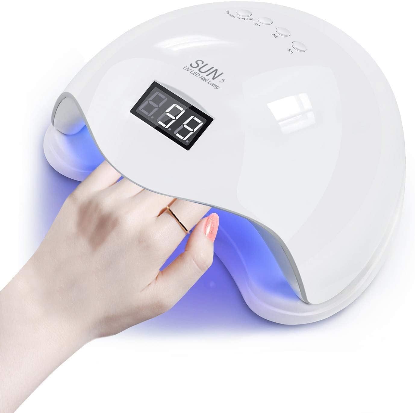 SUN 5 LED UV Nail Lamp, 48W Professional Nail Dryer with 4 Timers, LCD Display, Automatic Sensor used for nail art and resin art products