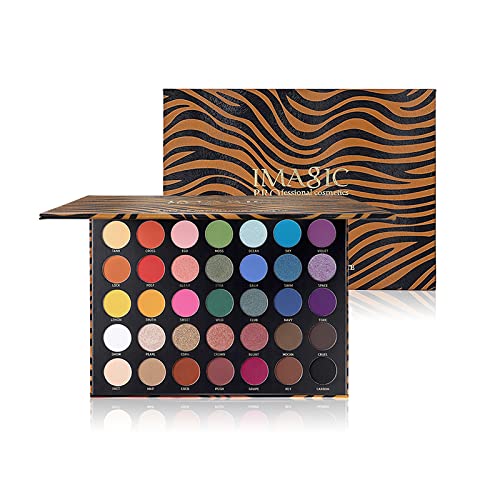 Imagic Professional Cosmetic Eyeshadow Palette 42g, Zebra Pattern 35 Colors Eyeshadow Palette, Multicolor Matte & Shimmery Finish