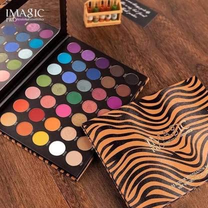 Imagic Professional Cosmetic Eyeshadow Palette 42g, Zebra Pattern 35 Colors Eyeshadow Palette, Multicolor Matte & Shimmery Finish