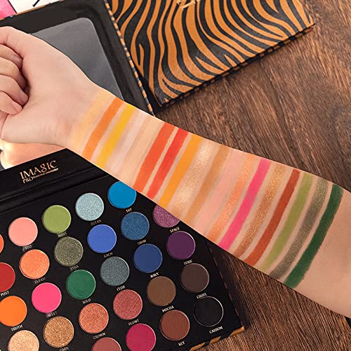 Imagic Professional Cosmetic Eyeshadow Palette 42g, Zebra Pattern 35 Colors Eyeshadow Palette, Multicolor Matte & Shimmery Finish