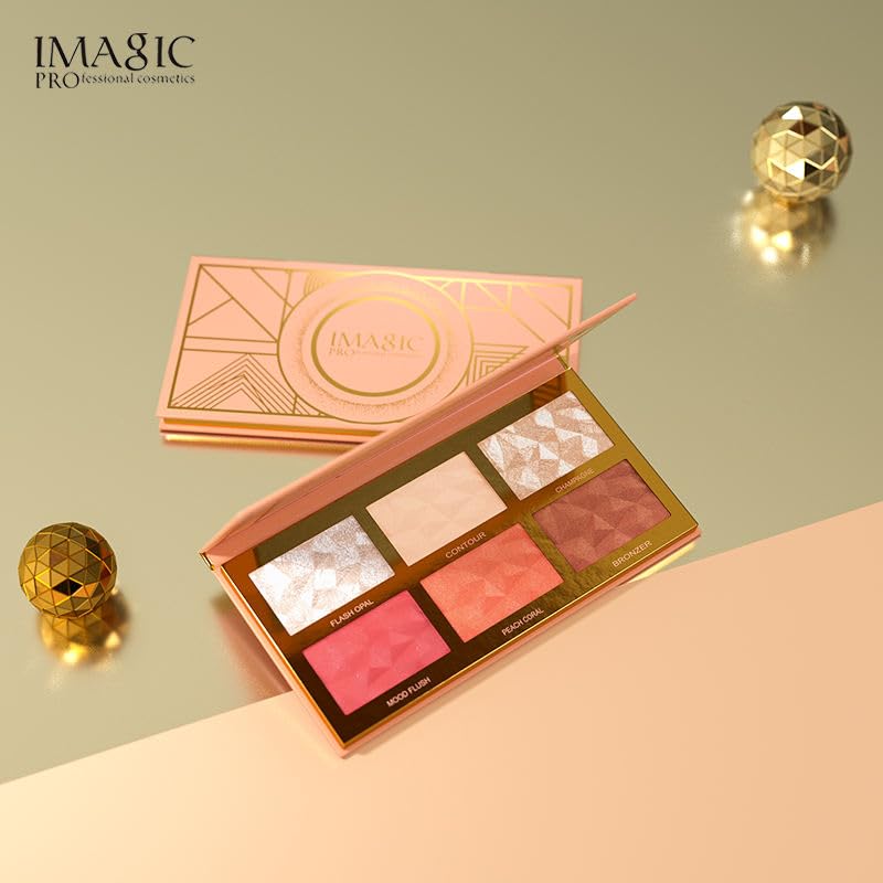 IMAGIC PROfessional Makeup Pallete for women, 6 MY COLOR HIGHLIGHT,BLUSH AND CONTOUR PALETTE 24g