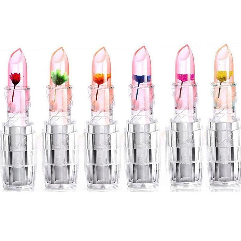 1PC Waterproof Flower Lipstick High-Glossy Finish Jelly Flower Transparent Color Changing Lipstick Flower Jelly Lipstick