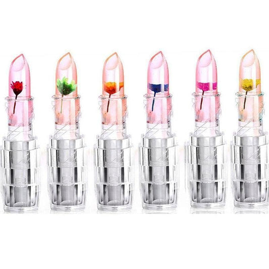 1PC Waterproof Flower Lipstick High-Glossy Finish Jelly Flower Transparent Color Changing Lipstick Flower Jelly Lipstick