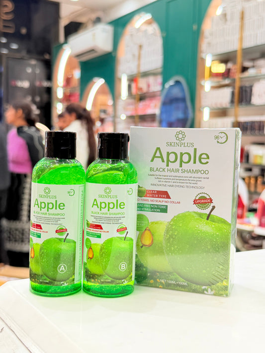 Skinplus Apple Natural Black Hair Shampoo – The Best Choice | Premium Hair Color (Not Jet Black) | 100ml + 100ml