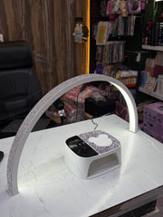 Moon Lamp Luxury Arch Nail Desk Lamp with Diamond Sparkle Finish