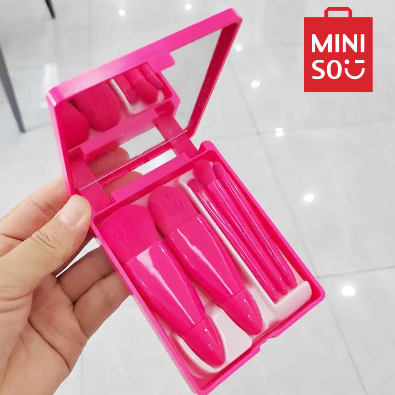 MINI KOREAN 5PCS BRUSH SET WITH MIRROR - RANDOM COLOR - BOGO
