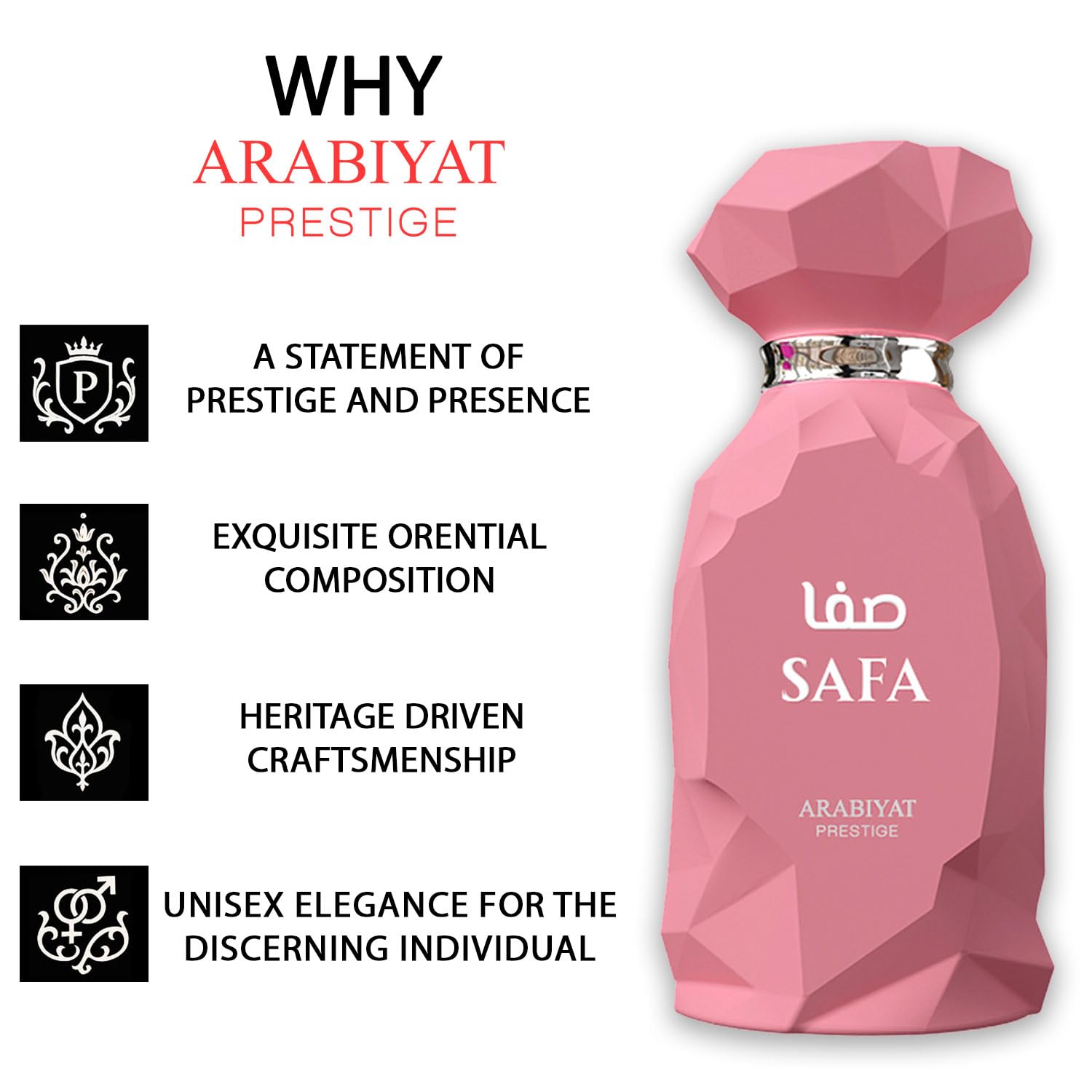 Arabiyat Safa EDP 100 ml – Women’s Fruity Floral Oriental with Lychee, Rose & Vanilla | Luxurious Long‑Lasting Scent