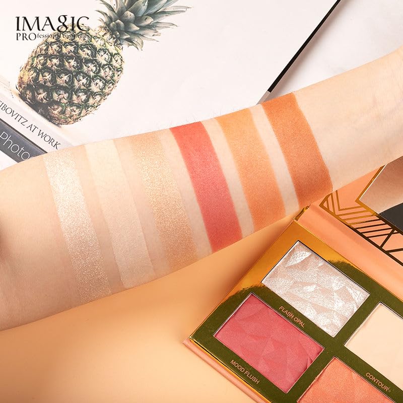 IMAGIC PROfessional Makeup Pallete for women, 6 MY COLOR HIGHLIGHT,BLUSH AND CONTOUR PALETTE 24g