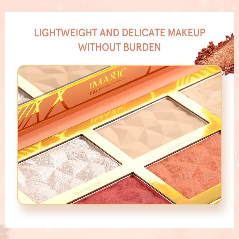 IMAGIC PROfessional Makeup Pallete for women, 6 MY COLOR HIGHLIGHT,BLUSH AND CONTOUR PALETTE 24g