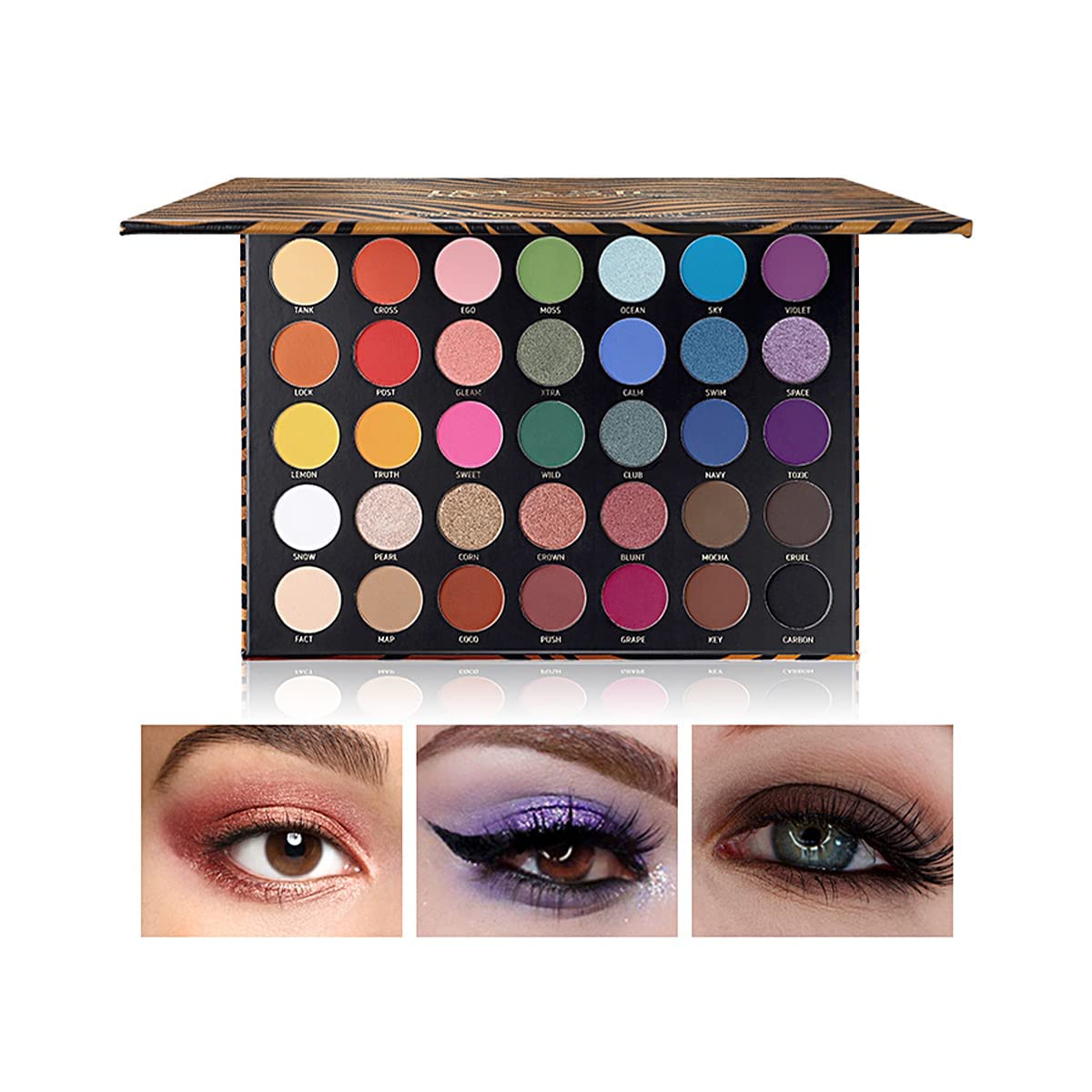 Imagic Professional Cosmetic Eyeshadow Palette 42g, Zebra Pattern 35 Colors Eyeshadow Palette, Multicolor Matte & Shimmery Finish