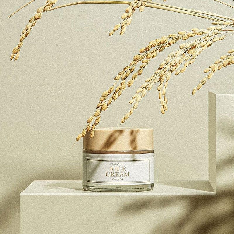 [I'm from] Rice Cream 50g | 41% Rice Bran Essence with Ceramide for a Glowing Look | Improves Moisture Skin Barrier, Nourishes Deeply | Korean Skincare | 100% Vegan | Toxin free