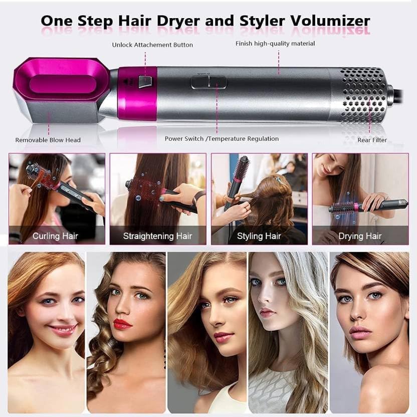 5-in-1 Hot Air Styler & Multi-Functional Hair Styling Kit – Without Box